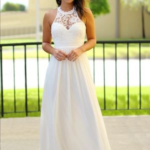 Beige floor length dress